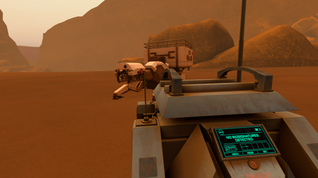 Seismometer operation on the Martian surface.
